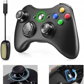 Gamepad Bezdrátový ovladač pro konzoli Microsoft Xbox 360, černý