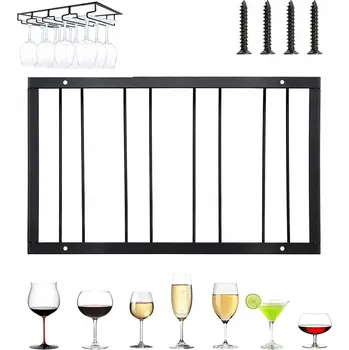 Stojan na víno DRŽÁK NA SKLENIČKY POLIČKA NA STOJAN NA SKLENIČKY NA VÍNO + GUMOVÉ ZÁSLEPKY