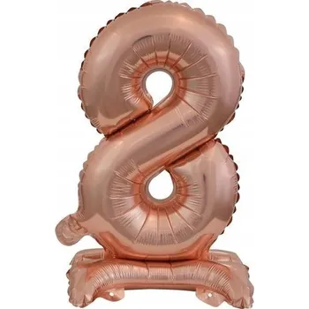Balónek Fóliový balónek stojící číslice 8 růžové zlato 38 cm