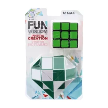 Hlavolam skládací kostka a hlavolam ve tvaru srdce, sada 2 ks