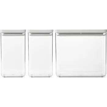 Dóza na potraviny BRABANTIA - Sada obdélníkových dóz - 2x 1,6 l + 1x 3,5 l