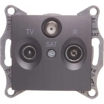 Elektrická zásuvka Anténní zásuvka nástěnná Schneider Electric šedá