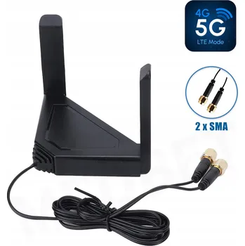 WiFi anténa 14 dBi SILNÁ DVOJITÁ ANTÉNA GSM LTE 3G 4G 5G Wi-Fi DVOJITÝ KONEKTOR 2 x SMA