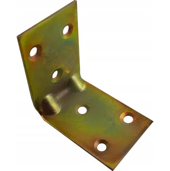 Úhloměr Úhelník spojovací zesílený tesařský rovný na dřevo 50x50x35 zlatý 10 KUSŮ