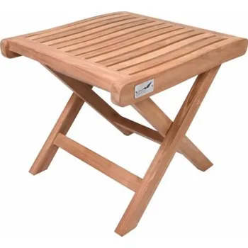 Skládací teaková stolička bez opěradla masiv na sezení / pod nohy, výška 43 cm