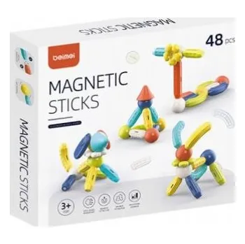 ostatní stavebnice SADA 48 MAGNETICKÝCH STAVEBNIC "MAGNETIC STICKS" 3D ZÁBAVA!