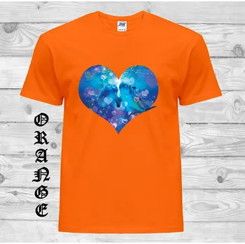 levne-bavlnene-tricko-potisk-nekonecna-laska-delfinu Barva: Orange - oranžová, velikost: 3XL