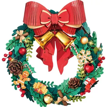 3D puzzle ROBOTIME ROLIFE svítící 3D dřevěné puzzle adventní věnec 252 dílků