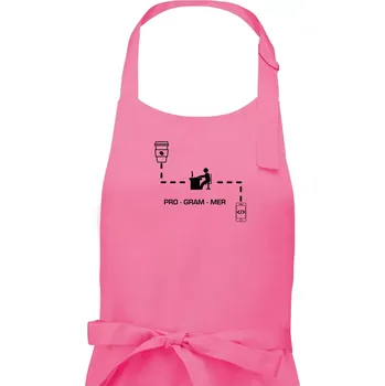 Kuchyňská zástěra Programátor mobil - Dámská zástěra na vaření - Univerzální velikost ( Růžová )