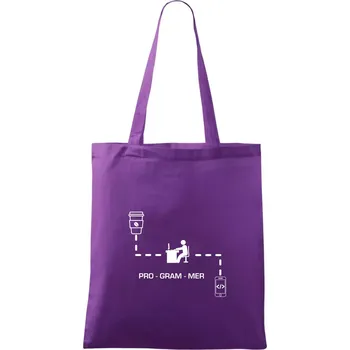Nákupní taška Programátor mobil - Taška bavlněná - 42 x 38 cm ( Fialová )