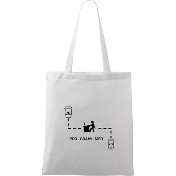 Nákupní taška Programátor mobil - Taška bavlněná - 42 x 38 cm ( Bílá )