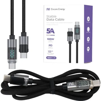 Datový kabel Kabel Encore Energy USB typ C - USB typ C 1 m černý