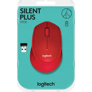Myš Bezdrátová myš Logitech M330 Silent Plus Červená USB 2.4GHz POHODLNÁ A KVALITNÍ