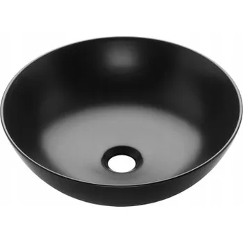 Umyvadlo na desku kulaté Invena Tinos černé