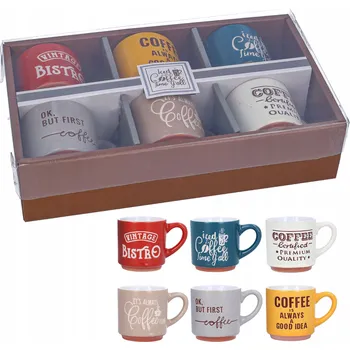 KUBKI DO KAWY espresso zestaw 6 szt małe keramické šálky