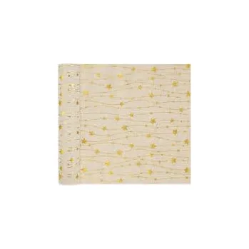 Prostěradlo Běžec béžový, zlatý 275 x 28 cm