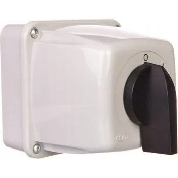 vypínač Vačkový přepínač 0-1-2 3P 25A IP44 v krytu oblouk