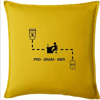 Polštář Programátor mobil - Polštář 50x50 - 50x50 - Pouze potah ( Žlutá )