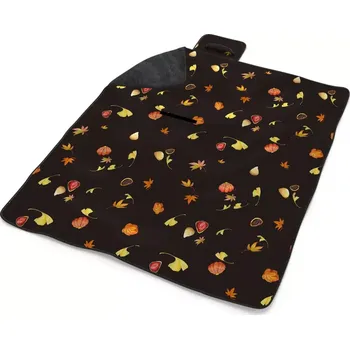 deka Sablio Plážová deka Podzim na černé: 200x140 cm