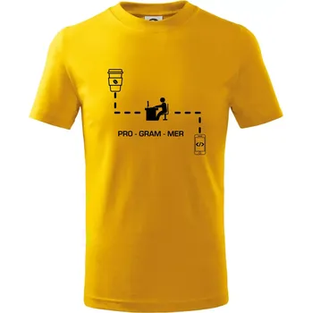 Chlapecké tričko Programátor mobil - Tričko dětské bavlněné - 134 cm/8 let ( Žlutá )