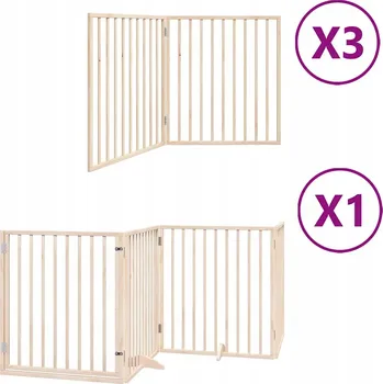 klec pro psa VidaXL Zábrana pro psy s dvířky skládací 10 panelů 800 cm topol