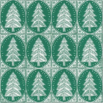 Ubrousky PAW Dekor L (20ks) Pattern Christmas green