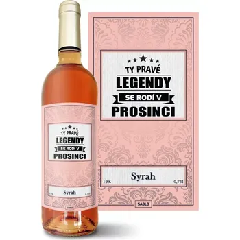 Víno Sablio Růžové víno Ty pravé legendy se rodí v prosinci: 0,75 l