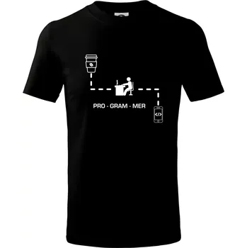 Programátor mobil - Tričko dětské bavlněné - 98 cm / 2 roky ( Černá )