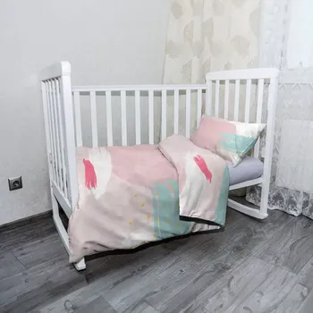 Povlečení Sablio Mikroplyšové dětské povlečení do postýlky Světlý vzor - 100x135 / 40x60