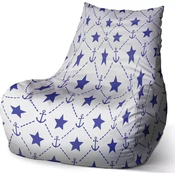 Sedací pytel Sablio Sedací vak Bean Hvězdy a kotvy - 60 x 70 x 70 cm