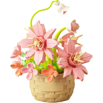 ostatní stavebnice Stavebnice magnolie 70 x 70 x 88 mm 155 ks Mikro model květiny Moderní elegantní dekorace do pokoje Kreativní sada pro děti i dospělé