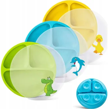 Talíř Silikonový talířek CE, vícebarevný