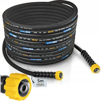 Příslušenství pro vysokotlaký čistič Hadice 5 m pro myčku KARCHER HD HDS KRANZLE M22 DN6 Max 400 Bar 155 °C NEREZOVÉ ZÁVITY