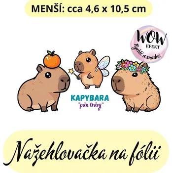 Nažehlovačky na fólii Nažehlovačka na fólii, KAPYBARA - pán trávy , 1 kus Zvolte VELIKOST motivu ZDE:: Menší