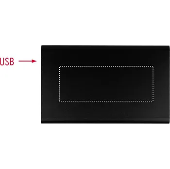 Powerbanka Hliníková power banka 4000 Mah 5 BOTTOM, 30x80mm Laserové gravírování, 1 barva
