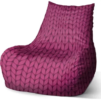 Sedací pytel Sablio Sedací vak Bean Pletení ve fuchsiové barvě - 60 x 70 x 70 cm