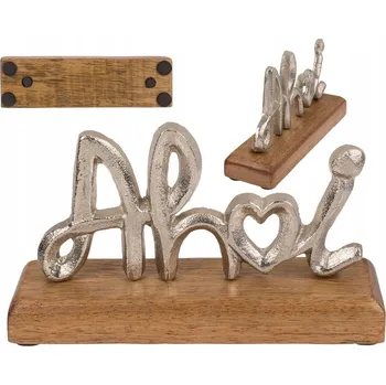 Obraz Figurka Dekorace dřevěná základna nápis Ahoj 10