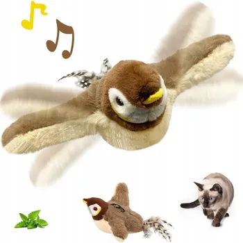Hračka pro kočku Interaktivní hračka pro kočky – Létající pták se zvukem a šantou kočičí