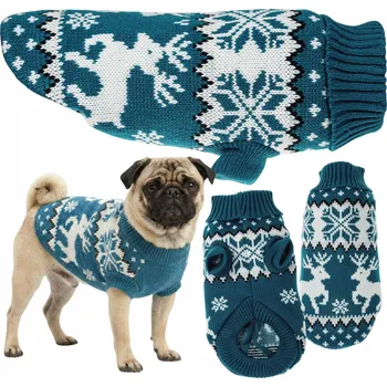 Obleček pro psa SVETR pro psa NORSKÝ vzor zimní obleček teplý ROLÁK vesta SVETR L