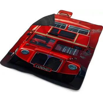 deka Sablio Plážová deka Červený patrový autobus Vlajka: 200x140 cm