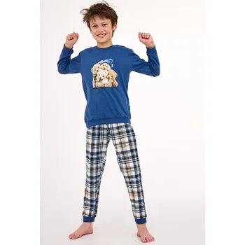 Pánské pyžamo PYŽAMO CHLAPEC MLADÝ DR 966/174 MEDVĚDI džínovina 152