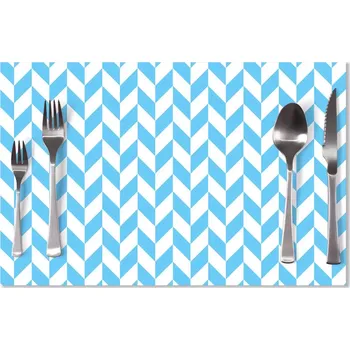 prostírání Sablio Prostírání Modrobílé kosodélníky: 40x30cm