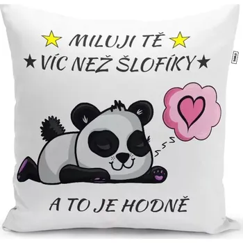 Polštář Sablio Polštář Miluji tě víc než šlofíky: 40x40 cm