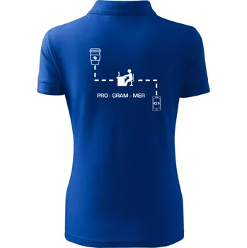 Programátor mobil - Polokošile dámská Pique Polo - XS ( Královská modrá )