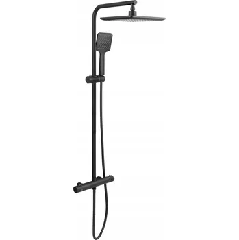 Sprchový set Bateria prysznicowa czarna z termostatem, sprchová hlavice, sprchový set