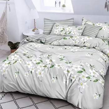 Povlečení Sada povlečení s povlaky na polštáře 160x200 cm + čistá bavlna, Pohodlí, květiny
