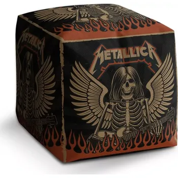 Taburet Sablio Taburet Cube METALLICA Padlý anděl: 40x40x40 cm