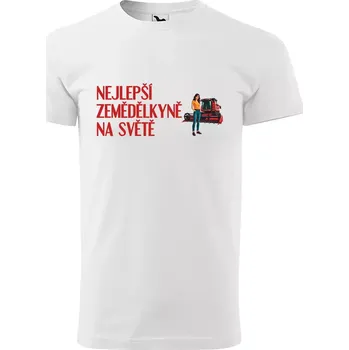 Pánské tričko Sablio Tričko s potiskem Nejlepší zemědělkyně na světě - bílé L