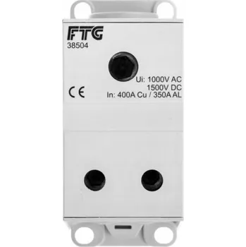 Rozdělovací blok AL CU 1-potenciálový 350A, vstup 1x95-240mm², výstup 2x50-120mm²