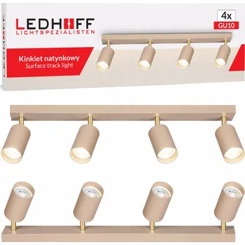 Stropní bodové svítidlo obdélníkové Ledhoff béžové, zlaté